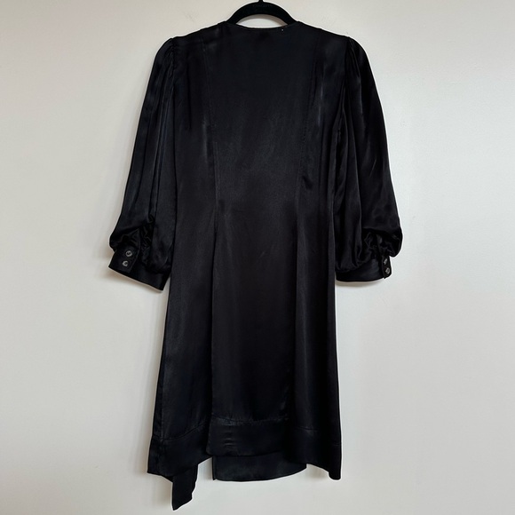 GANNI Heavy Satin Wrap Dress Size US 4 NEW NWT - Picture 3 of 15